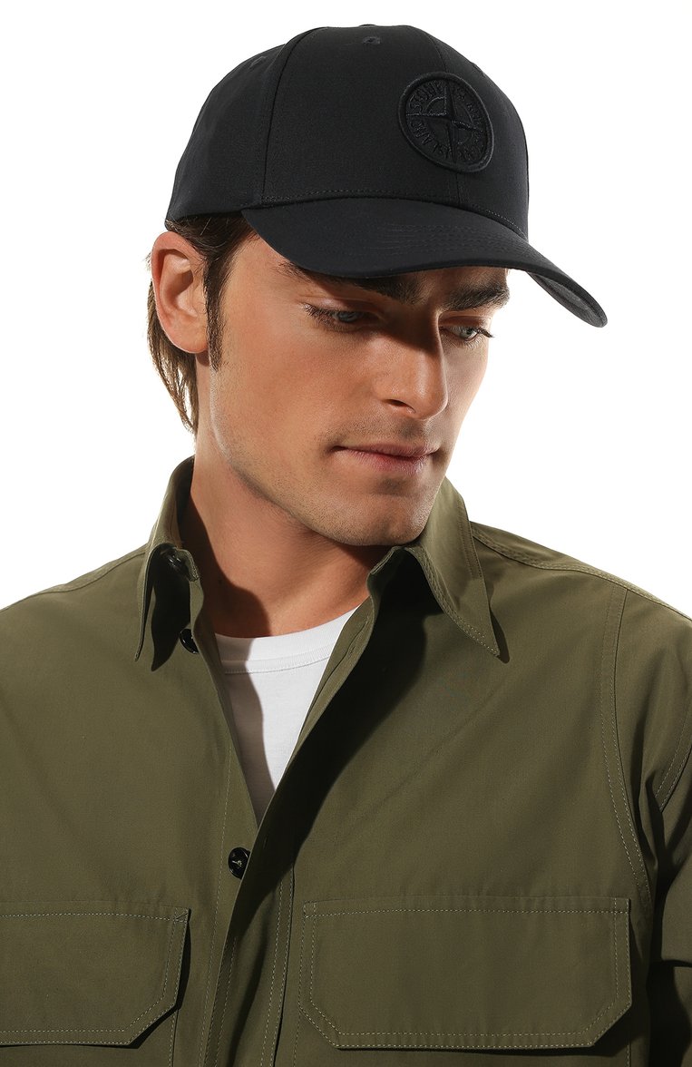 Мужская хлопковая бейсболка STONE ISLAND темно-синего цвета, арт. 761599661 | Фото 2 (Материал: Текстиль, Хлопок; Нос: Не проставлено)