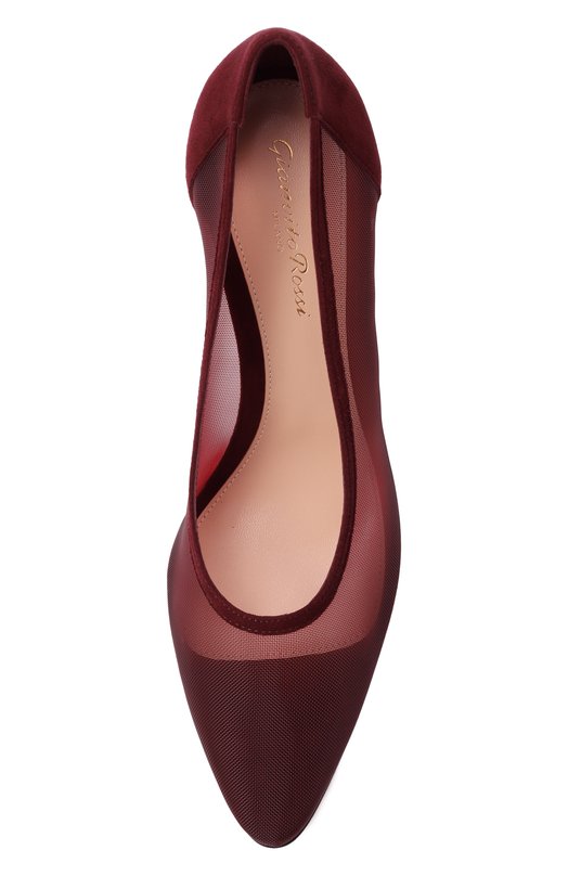 Комбинированные туфли Amelia 85 Gianvito Rossi G22333.85RIC.RSCRYRY Бордовый  G22333.85RIC.RSCRYRY Фото 6