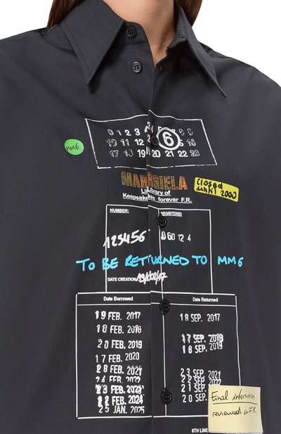 Хлопковая рубашка MM6 черного цвета по цене 99050 руб., арт. S52DL0237/M35480, фото 5 Хлопковая рубашка MM6, арт. S52DL0237/M35480, фото 5