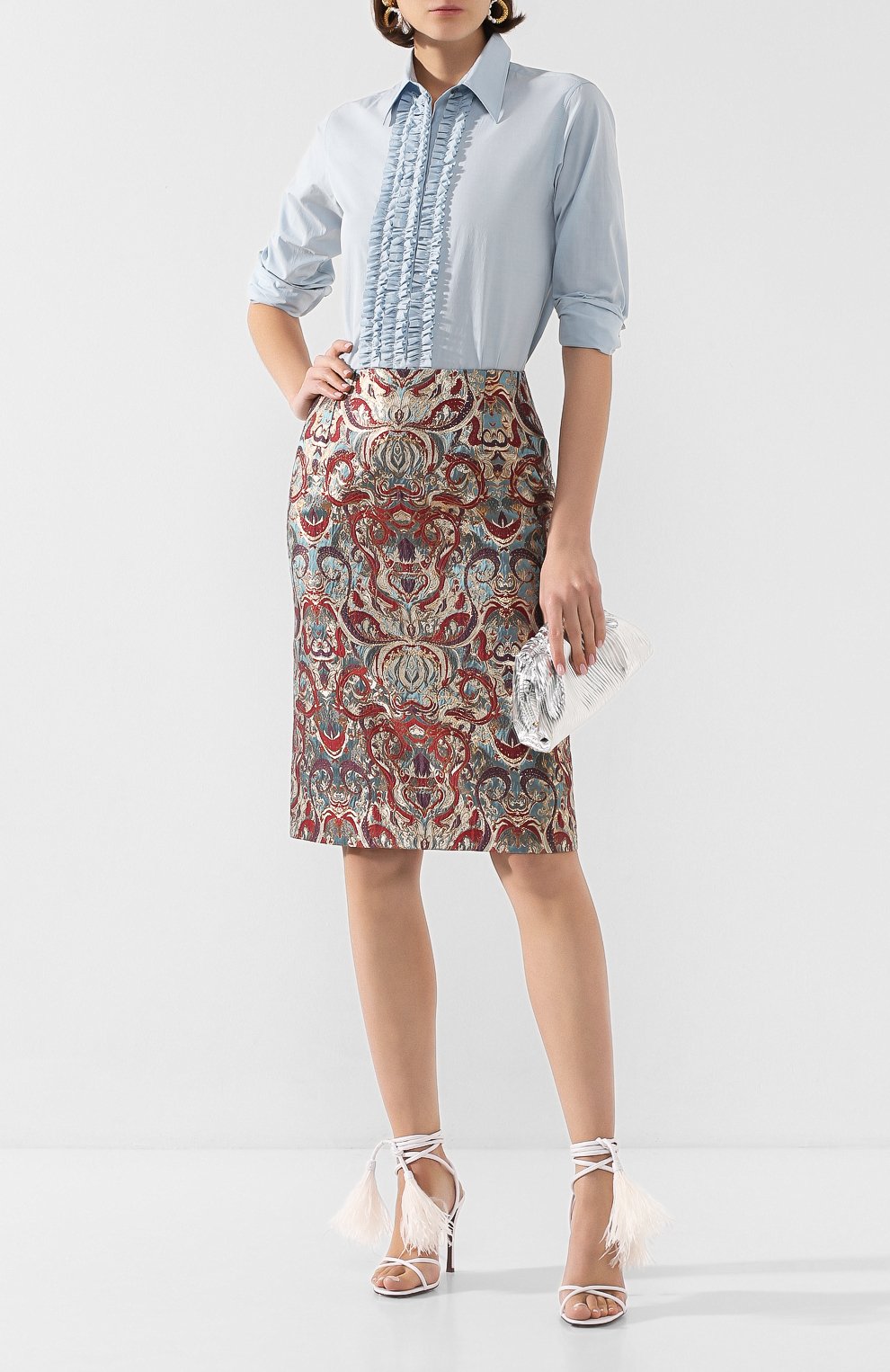 Юбка DRIES VAN NOTEN синего цвета по цене 47500 руб., арт. 201-10802-9367, фото 2 Юбка DRIES VAN NOTEN, арт. 201-10802-9367, фото 2