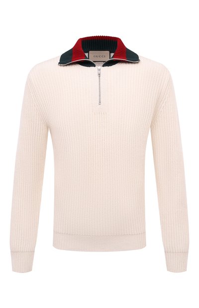 Шерстяной свитер GUCCI белого цвета по цене 176500 руб., арт. 770440/XKDNE, фото 1 Шерстяной свитер GUCCI, арт. 770440/XKDNE, фото 1