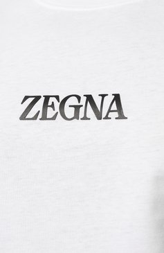 Мужская хлопковая футболка ZEGNA белого цвета, арт. E7364/A777 | Фото 5 (Рукава: Короткие; Длина (для топов): Стандартные; Принт: С принтом; Материал сплава: Проставлено; Материал внешний: Хлопок; Драгоценные камни: Проставлено; Стили: Кэжуэл)