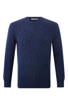 Мужской хлопковый джемпер CANALI темно-синего цвета, арт. C1080/MK02266 | Фото 1 (Длина (для топов): Стандартные; Драгоценные камни: Проставлено; Рукава: Длинные; Материал сплава: Проставлено; Вырез: Круглый; Мужское Кросс-КТ: Джемперы; Принт: Без принта; Стили: Кэжуэл; Материал внешний: Хлопок)
