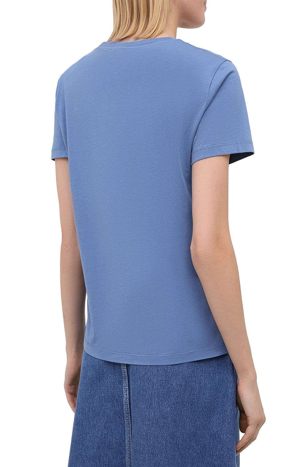 Хлопковая футболка KENZO синего цвета по цене 10900 руб., арт. FA62TS8464YB, фото 4 Хлопковая футболка KENZO, арт. FA62TS8464YB, фото 4