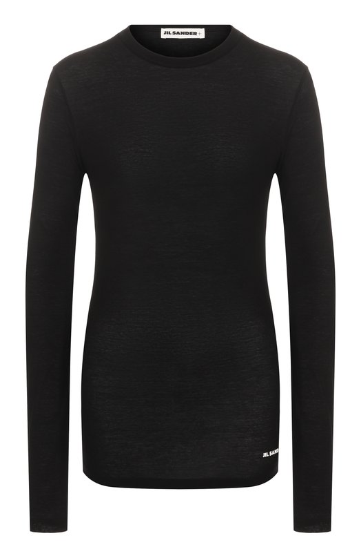 Хлопковый лонгслив Jil Sander J40GC0145/J45031 Чёрный J40GC0145/J45031