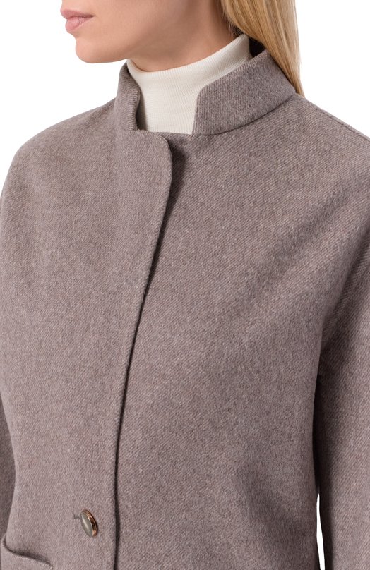 Кашемировое полупальто Agnona TF1005E/D7028E Бежевый  TF1005E/D7028E Фото 5