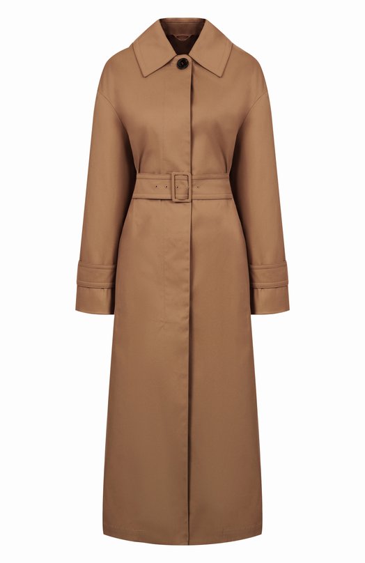 Хлопковый плащ Max Mara Studio PIST0IA Коричневый PIST0IA