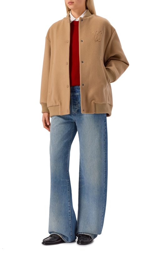 Шерстяной бомбер Weekend Max Mara AD0RNI Бежевый  AD0RNI Фото 2
