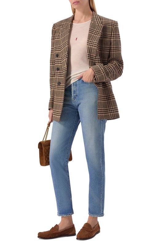 Шерстяная майка Saint Laurent 752721/YBMV2 Кремовый  752721/YBMV2 Фото 2