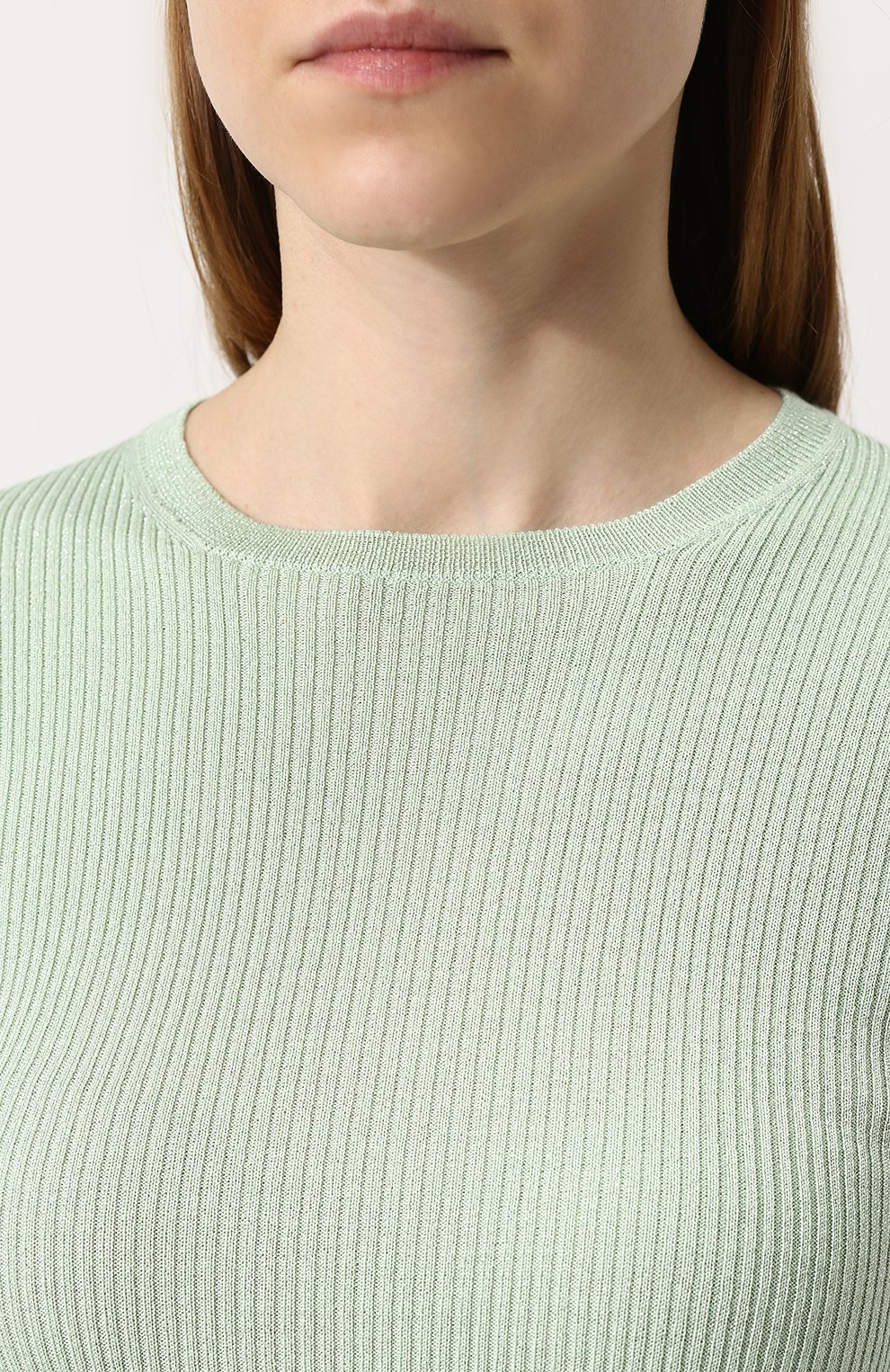 Приталенный пуловер фактурной вязки с круглым вырезом PRADA, арт. P24D0L-1QIN-F0194, фото 5