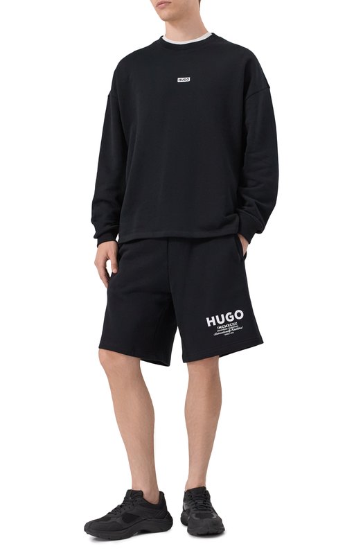Хлопковый свитшот HUGO Blue 50510732 Чёрный  50510732 Фото 2