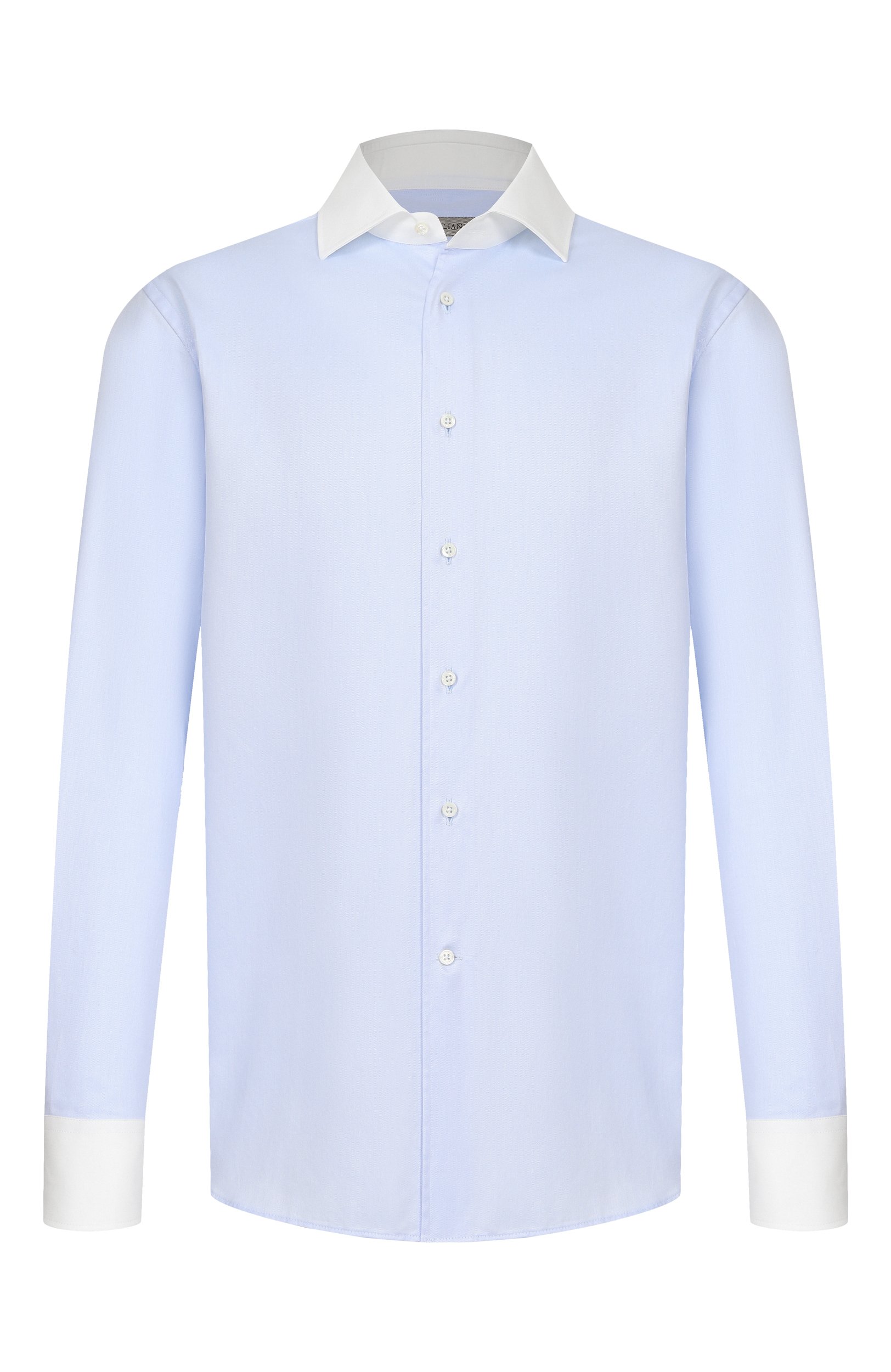 Хлопковая сорочка CORNELIANI голубого цвета по цене 33250 руб., арт. 28P110/2A11631, фото 1 Хлопковая сорочка CORNELIANI, арт. 28P110/2A11631, фото 1