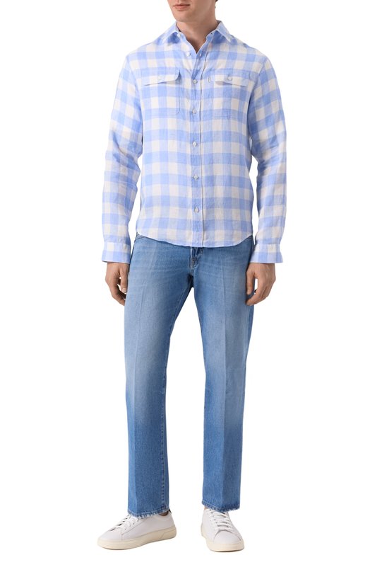 Льняная рубашка Paul&Shark 25413286 Голубой  25413286 Фото 2