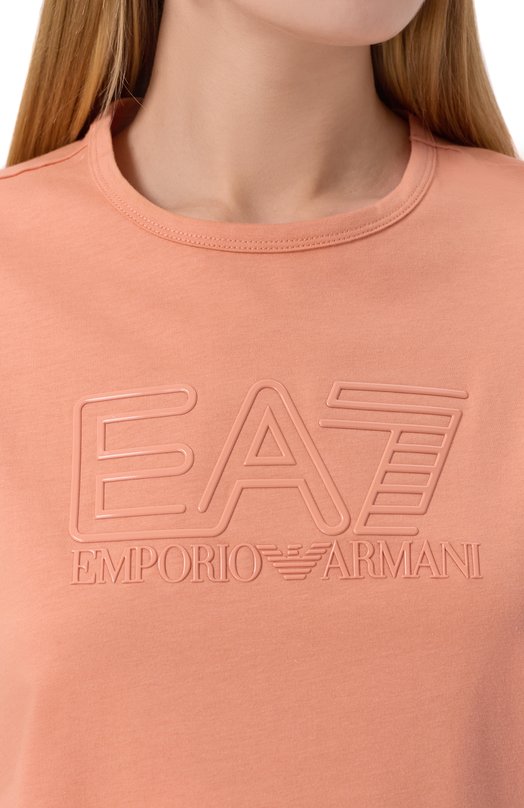 Хлопковая футболка EA7 7W000098/AF12503 Розовый  7W000098/AF12503 Фото 5