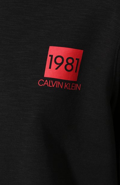 Хлопковый свитшот CALVIN KLEIN черного цвета по цене 8305 руб., арт. QS6320E, фото 5 Хлопковый свитшот CALVIN KLEIN, арт. QS6320E, фото 5
