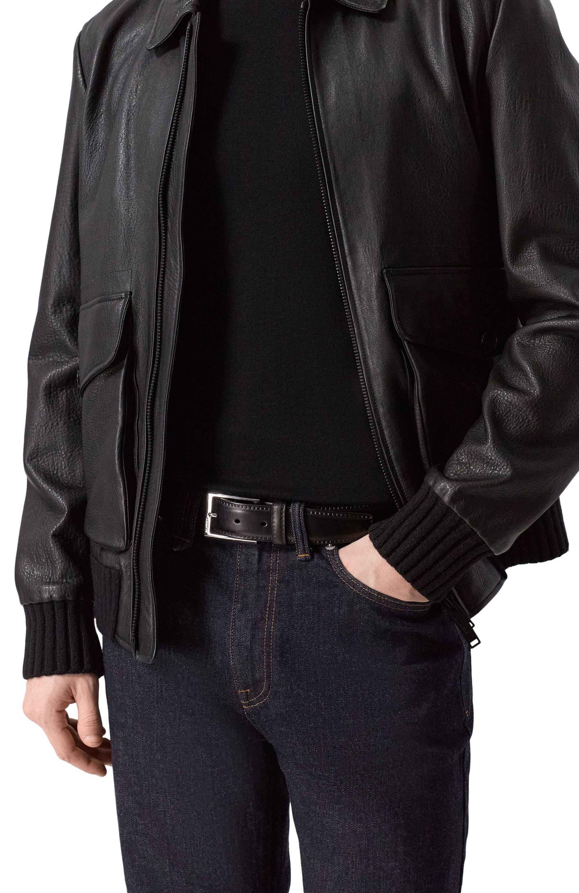 Кожаный ремень BARRETT черного цвета по цене 36500 руб., арт. 22B588.12/BETIS CREAM, фото 2 Кожаный ремень BARRETT, арт. 22B588.12/BETIS CREAM, фото 2