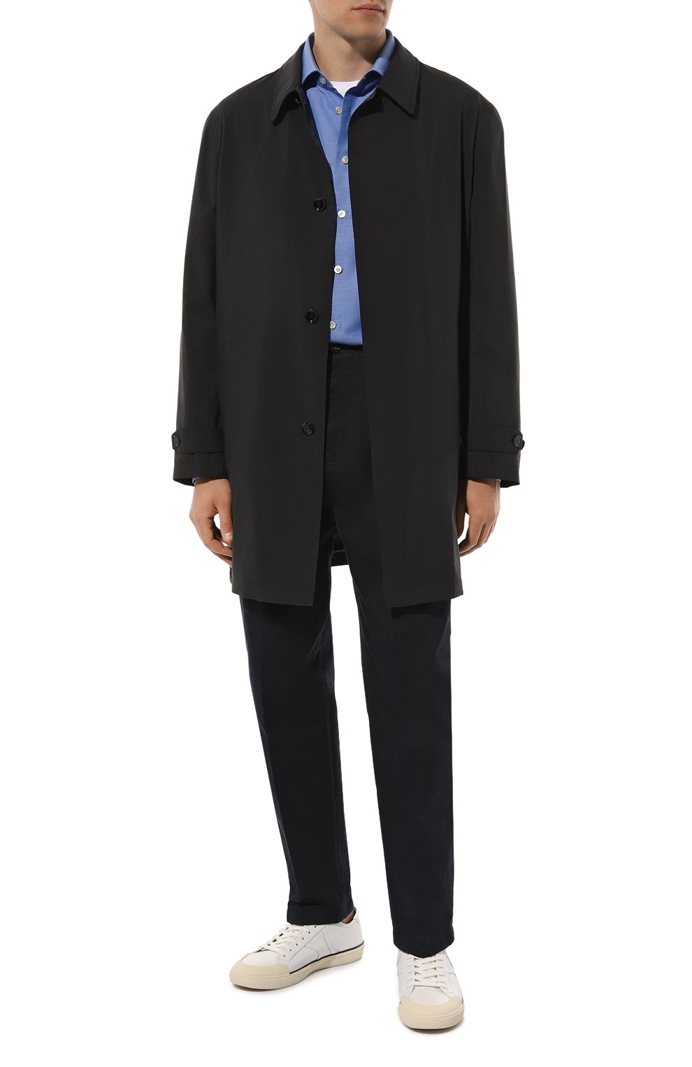 Сорочка из хлопка и льна KITON синего цвета по цене 87550 руб., арт. UCIH06609, фото 2 Сорочка из хлопка и льна KITON, арт. UCIH06609, фото 2