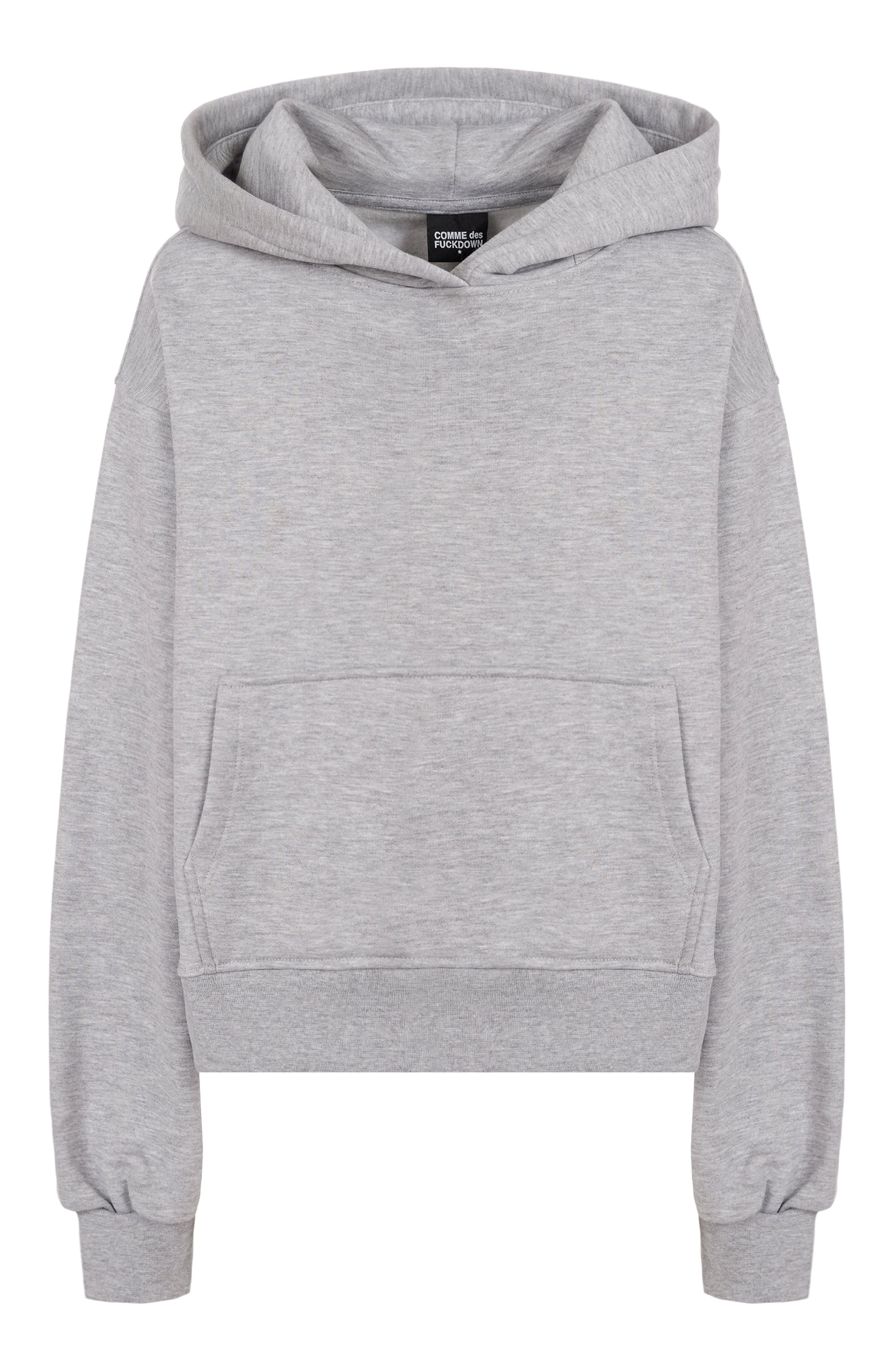 Хлопковое худи COMME DES FUCKDOWN серого цвета по цене 12950 руб., арт. CFABW01373, фото 1 Хлопковое худи COMME DES FUCKDOWN, арт. CFABW01373, фото 1