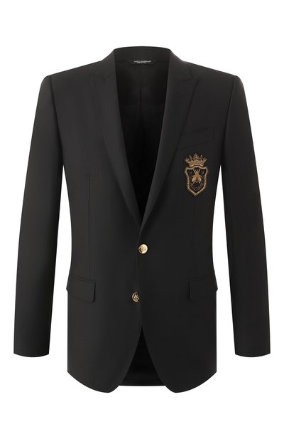 Мужской пиджак из шерсти и шелка DOLCE & GABBANA, арт. G2LK0Z/FU3H1