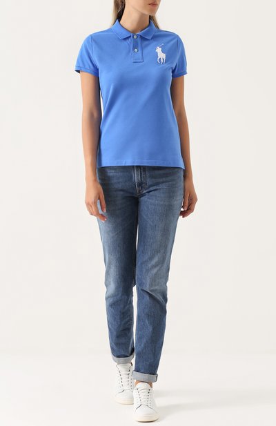 Хлопковое поло с вышитым логотипом бренда POLO RALPH LAUREN, арт. 211505656, фото 2