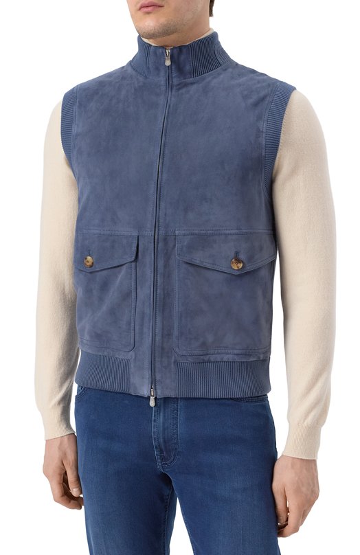 Комбинированный жилет Brunello Cucinelli M0PCL2033 Синий  M0PCL2033 Фото 3
