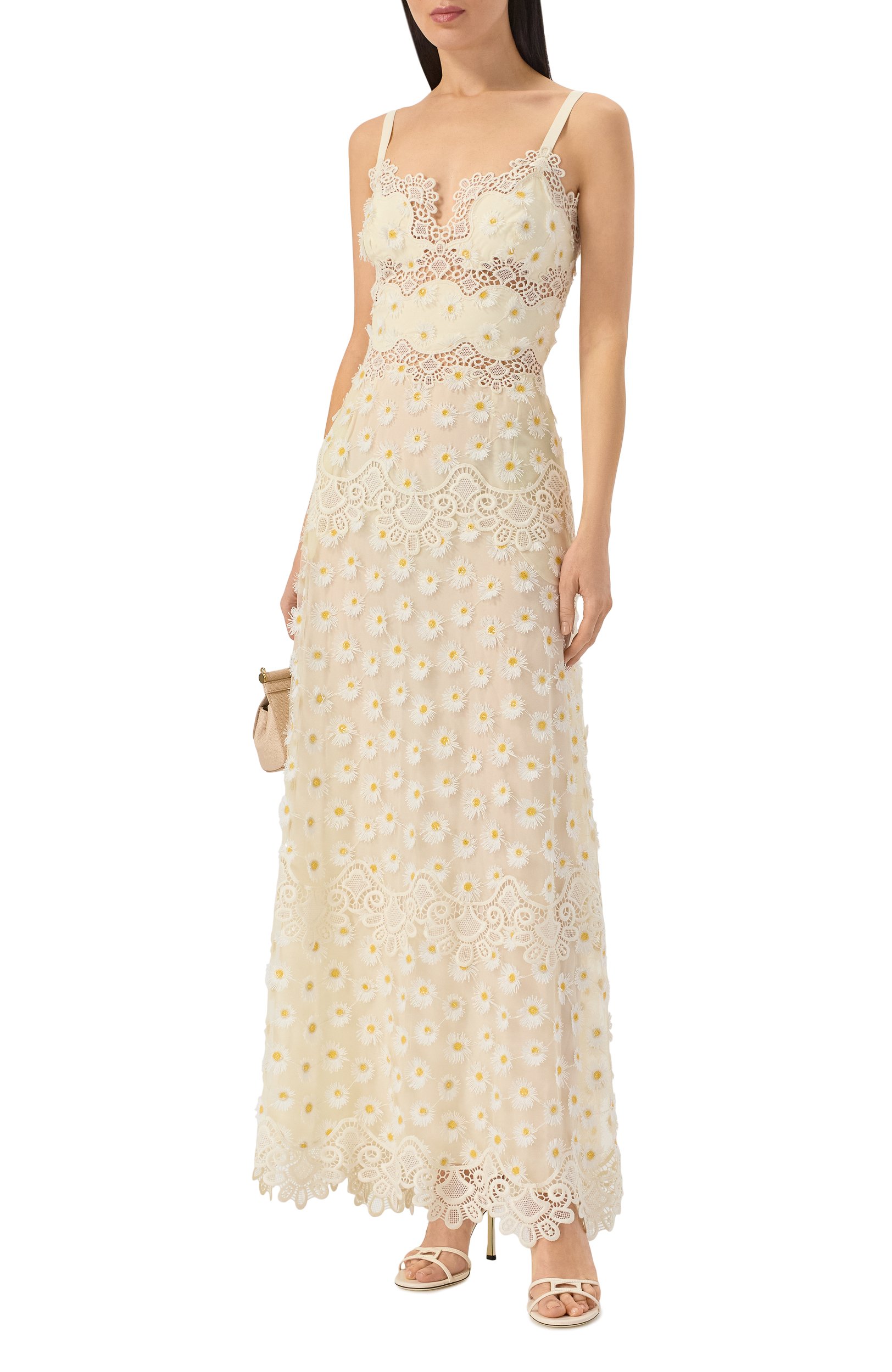 Платье ELIE SAAB кремового цвета по цене 392500 руб., арт. D1128NBC26/TUM02, фото 2 Платье ELIE SAAB, арт. D1128NBC26/TUM02, фото 2
