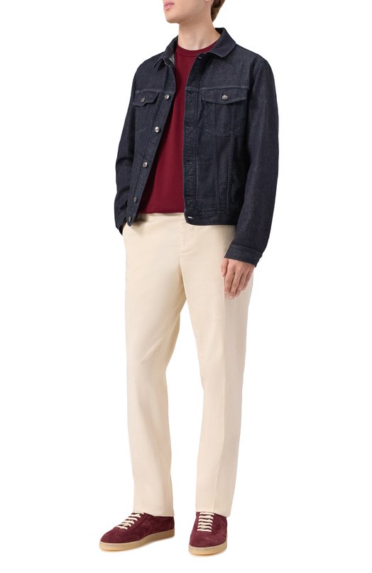 Замшевые кеды Brunello Cucinelli MZUSGGJ336 Бордовый  MZUSGGJ336 Фото 2