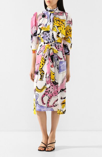 Платье с поясом STELLA MCCARTNEY разноцветного цвета по цене 146000 руб., арт. 600399/S0A08, фото 3 Платье с поясом STELLA MCCARTNEY, арт. 600399/S0A08, фото 3