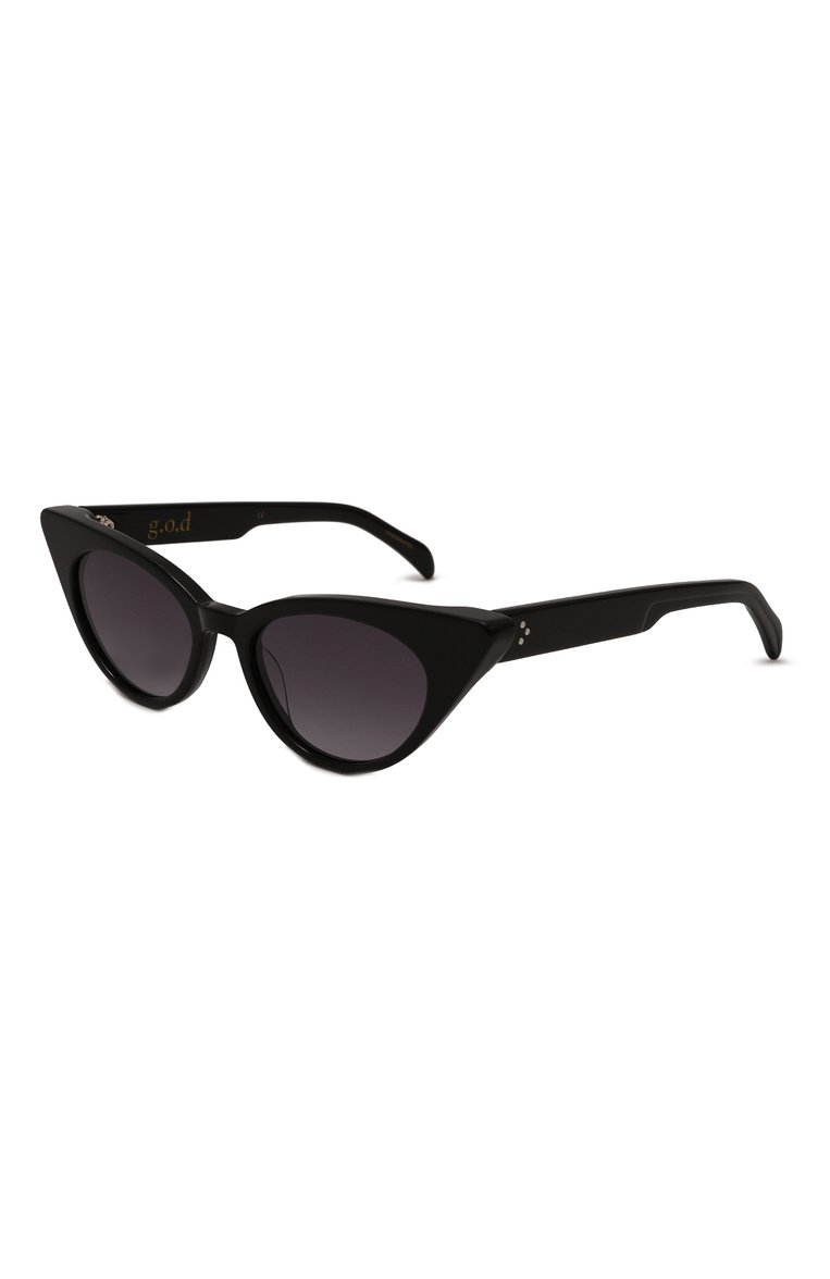 Женские солнцезащитные очки G.O.D. EYEWEAR черного цвета, арт. THIRTY 0NE BLACK/GREY | Фото 1 (Тип очков: С/з; Материал: Пластик; Региональные ограничения белый список (Axapta Mercury): Не проставлено; Нос: Не проставлено; Оптика Гендер: оптика-женское; Очки форма: Cat-eye)