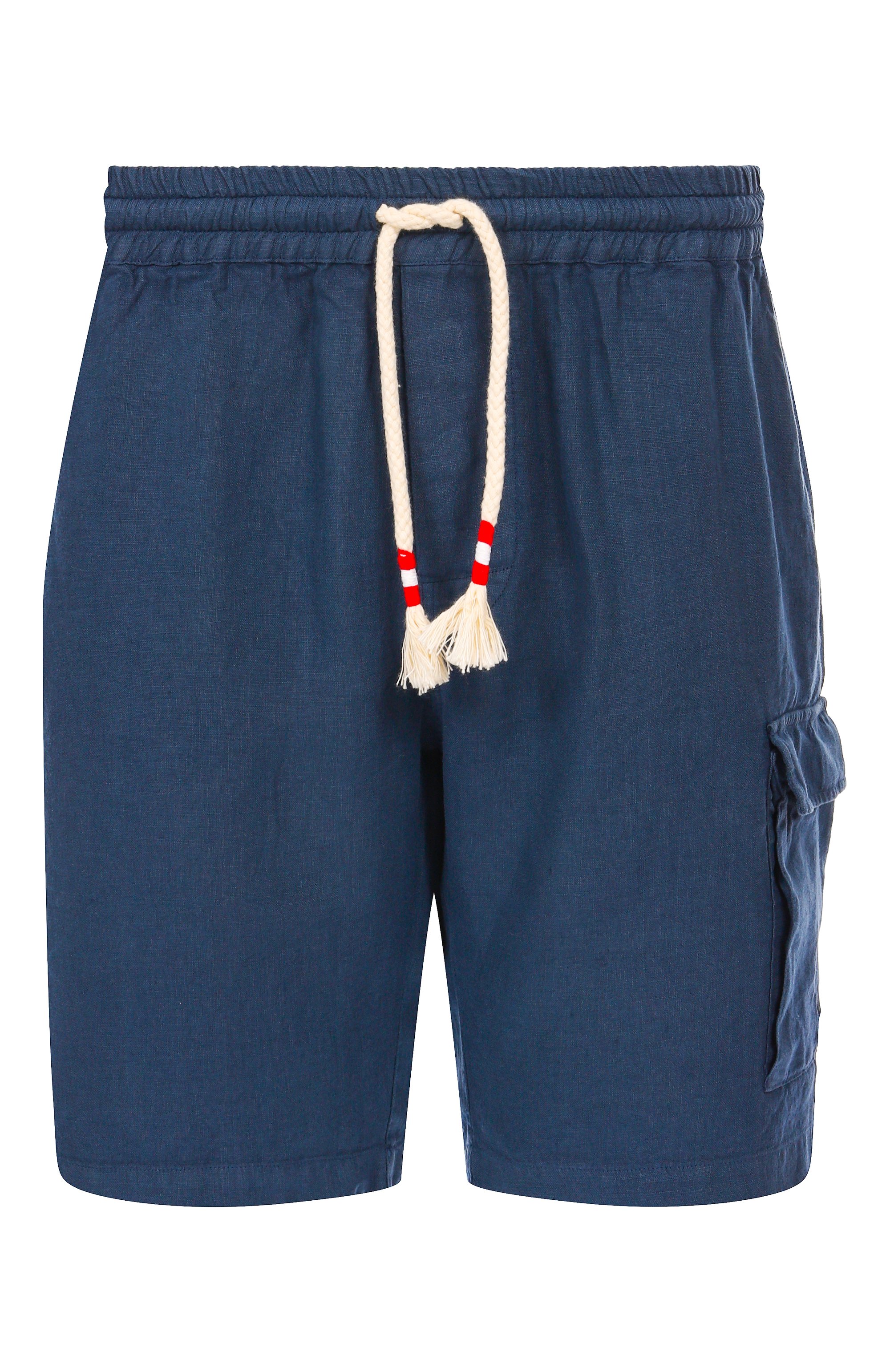 Льняные шорты MC2 SAINT BARTH темно-синего цвета по цене 19950 руб., арт. STBM MARSEILLE/00338H, фото 1 Льняные шорты MC2 SAINT BARTH, арт. STBM MARSEILLE/00338H, фото 1