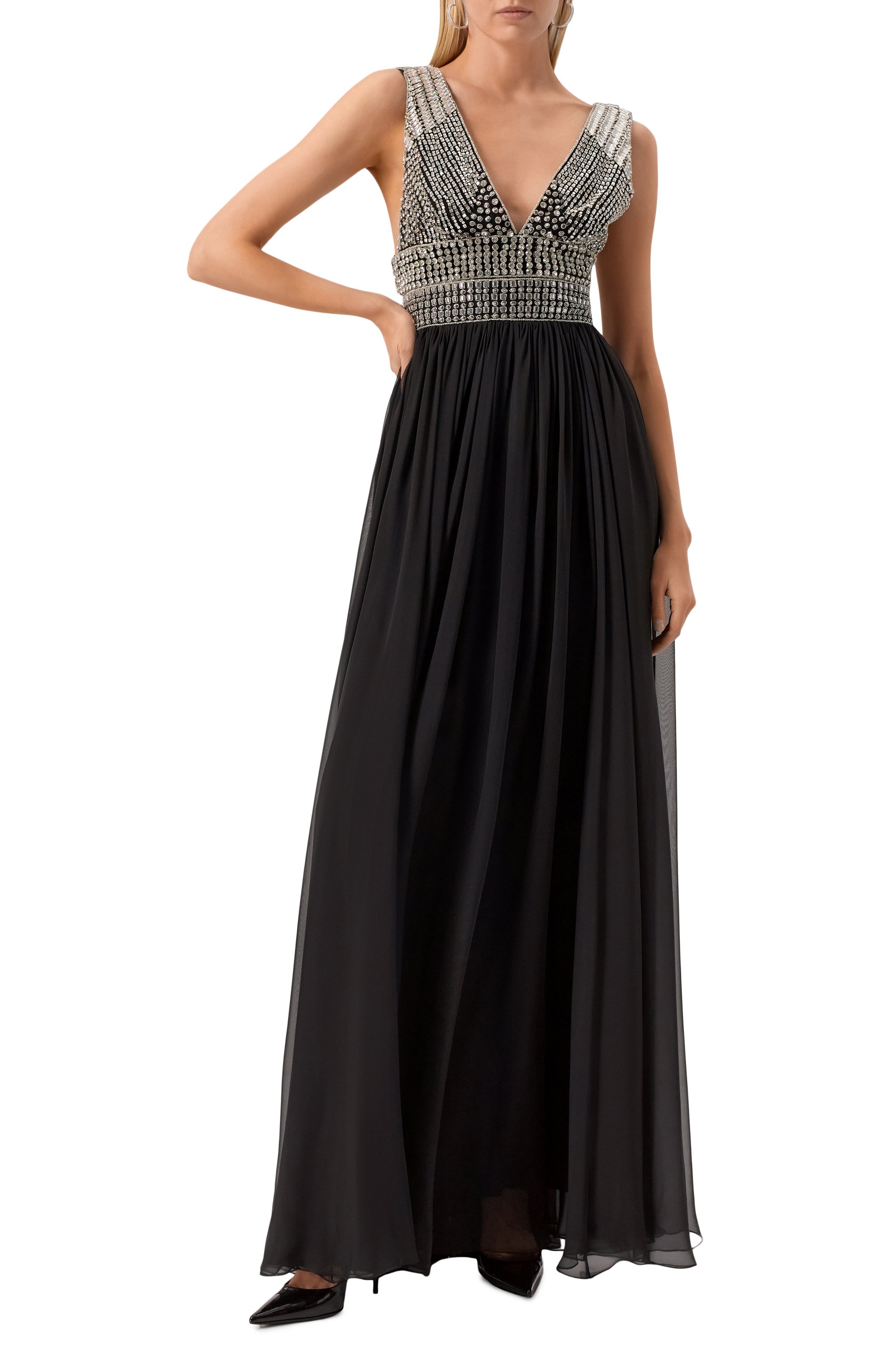 Шелковое платье с отделкой стразами ZUHAIR MURAD, арт. RDR25011/CHSI028, фото 2