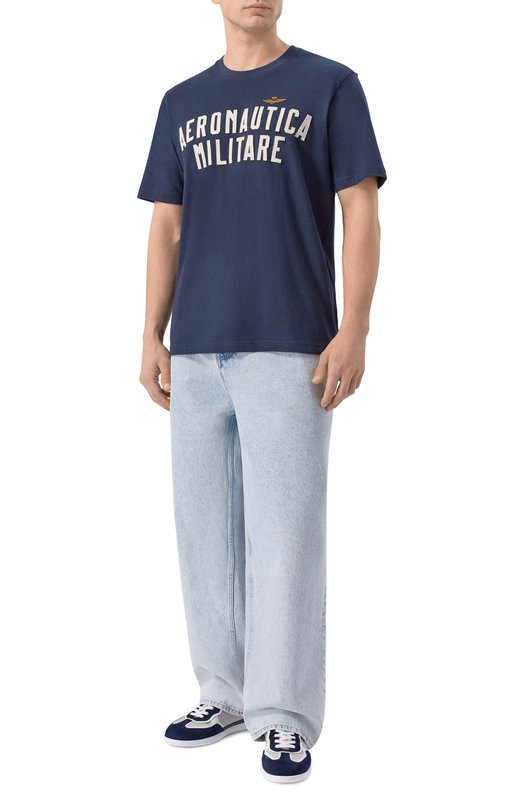 Хлопковая футболка Aeronautica Militare TS2531UJ00641 Синий  TS2531UJ00641 Фото 2