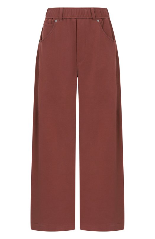 Хлопковые брюки Brunello Cucinelli MN05NHF499 Коричневый MN05NHF499