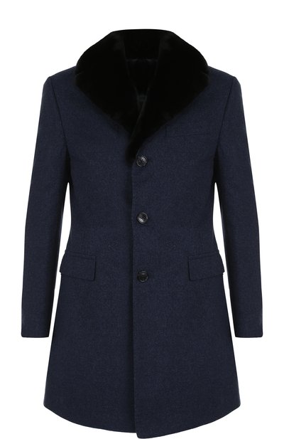 Однобортное кашемировое пальто с воротником из меха норки CORNELIANI, арт. 821403-8812638/00, фото 1
