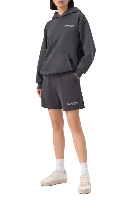 Хлопковое худи Sporty and Rich ST070622016BA02 Чёрный  ST070622016BA02 Фото 2