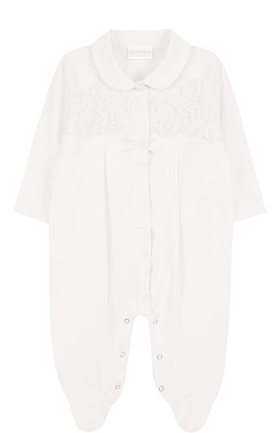 Хлопковый комбинезон с кружевной отделкой LA PERLA, арт. 50043, фото 1