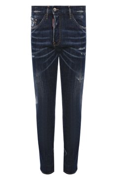 Мужские джинсы DSQUARED2 синего цвета, арт. S71LB1264/S30342 | Фото 1 (Силуэт М (брюки): Прямые; Кросс-КТ: Деним; Длина (брюки, джинсы): Стандартные; Стили: Гранж; Материал сплава: Проставлено; Материал внешний: Хлопок, Деним; Детали: Потертости; Драгоценные камни: Проставлено)