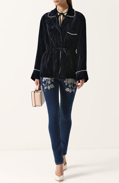 Джинсы-скинни с контрастной отделкой GUCCI, арт. 481451/XR726, фото 2