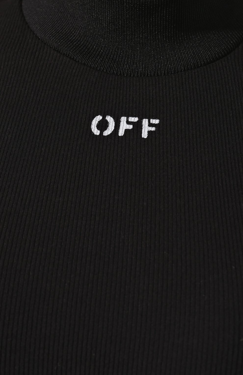 Хлопковый топ OFF-WHITE черного цвета по цене 16200 руб., арт. 0WAA058R191430531001, фото 5 Хлопковый топ OFF-WHITE, арт. 0WAA058R191430531001, фото 5