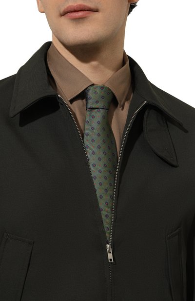 Шелковый галстук BROUBACK хаки цвета по цене 6795 руб., арт. TIE 8CM/SS24, фото 2 Шелковый галстук BROUBACK, арт. TIE 8CM/SS24, фото 2
