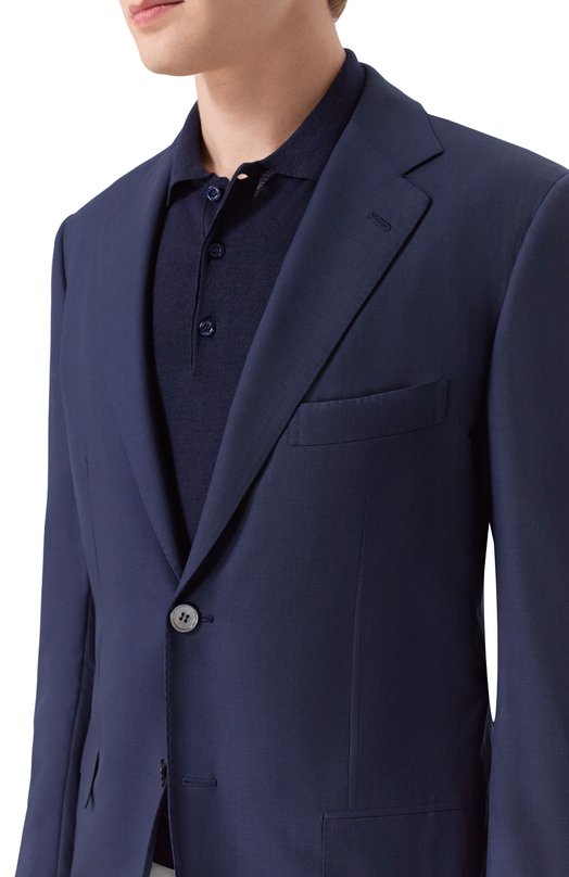 Шерстяной пиджак Kiton UG81K0982823 Синий  UG81K0982823 Фото 6