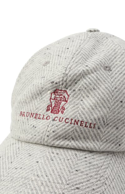 Шерстяная бейсболка BRUNELLO CUCINELLI светло-серого цвета по цене 69650 руб., арт. MV4229850, фото 3 Шерстяная бейсболка BRUNELLO CUCINELLI, арт. MV4229850, фото 3
