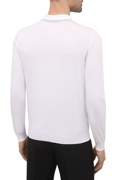 Поло из шелка и хлопка ZILLI белого цвета по цене 124500 руб., арт. MBV-PZ072-NECL1/ML01, фото 4 Поло из шелка и хлопка ZILLI, арт. MBV-PZ072-NECL1/ML01, фото 4