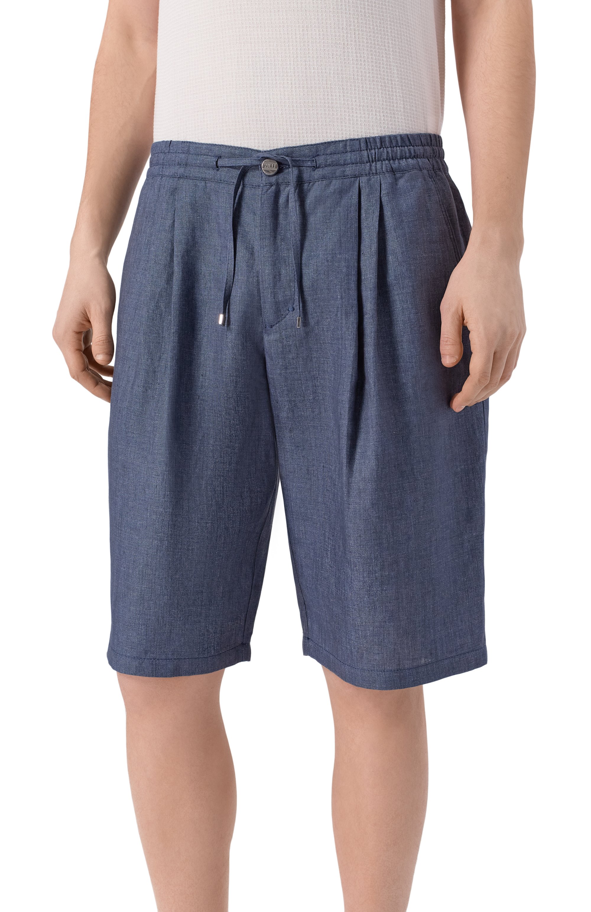 Льняные шорты ZILLI синего цвета по цене 137500 руб., арт. CS202AM0801VZL000, фото 3 Льняные шорты ZILLI, арт. CS202AM0801VZL000, фото 3