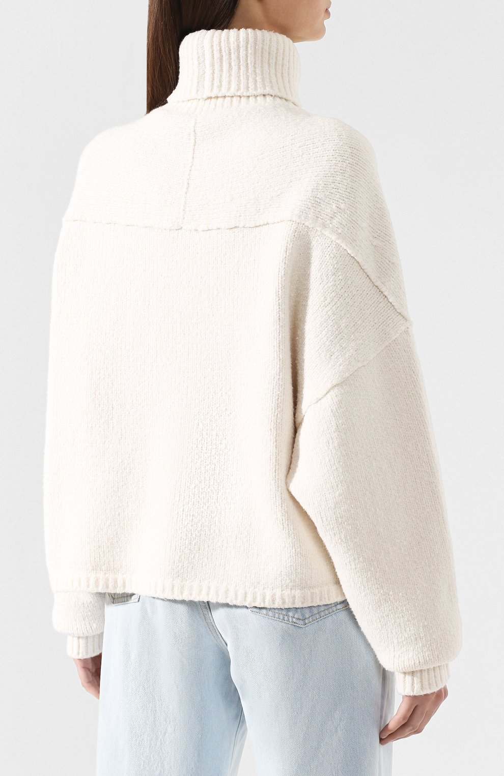 Пуловер из смеси хлопка и шерсти GOLDEN GOOSE DELUXE BRAND белого цвета по цене 45300 руб., арт. G34WP081.A2, фото 4 Пуловер из смеси хлопка и шерсти GOLDEN GOOSE DELUXE BRAND, арт. G34WP081.A2, фото 4