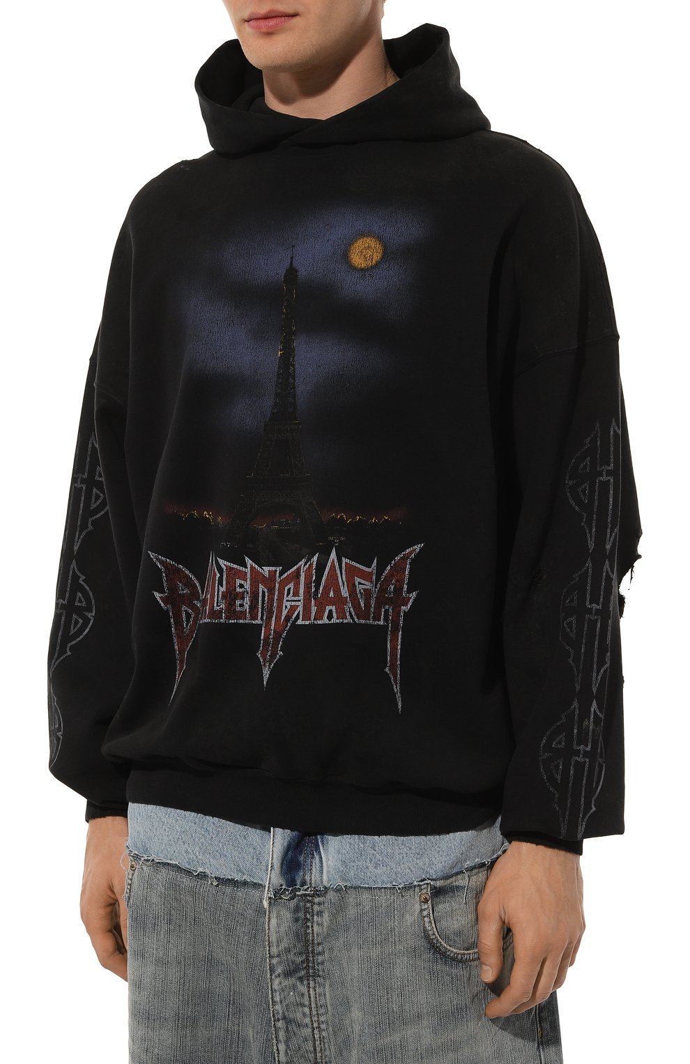 Хлопковое худи BALENCIAGA, арт. 744462/T0VE3, фото 6