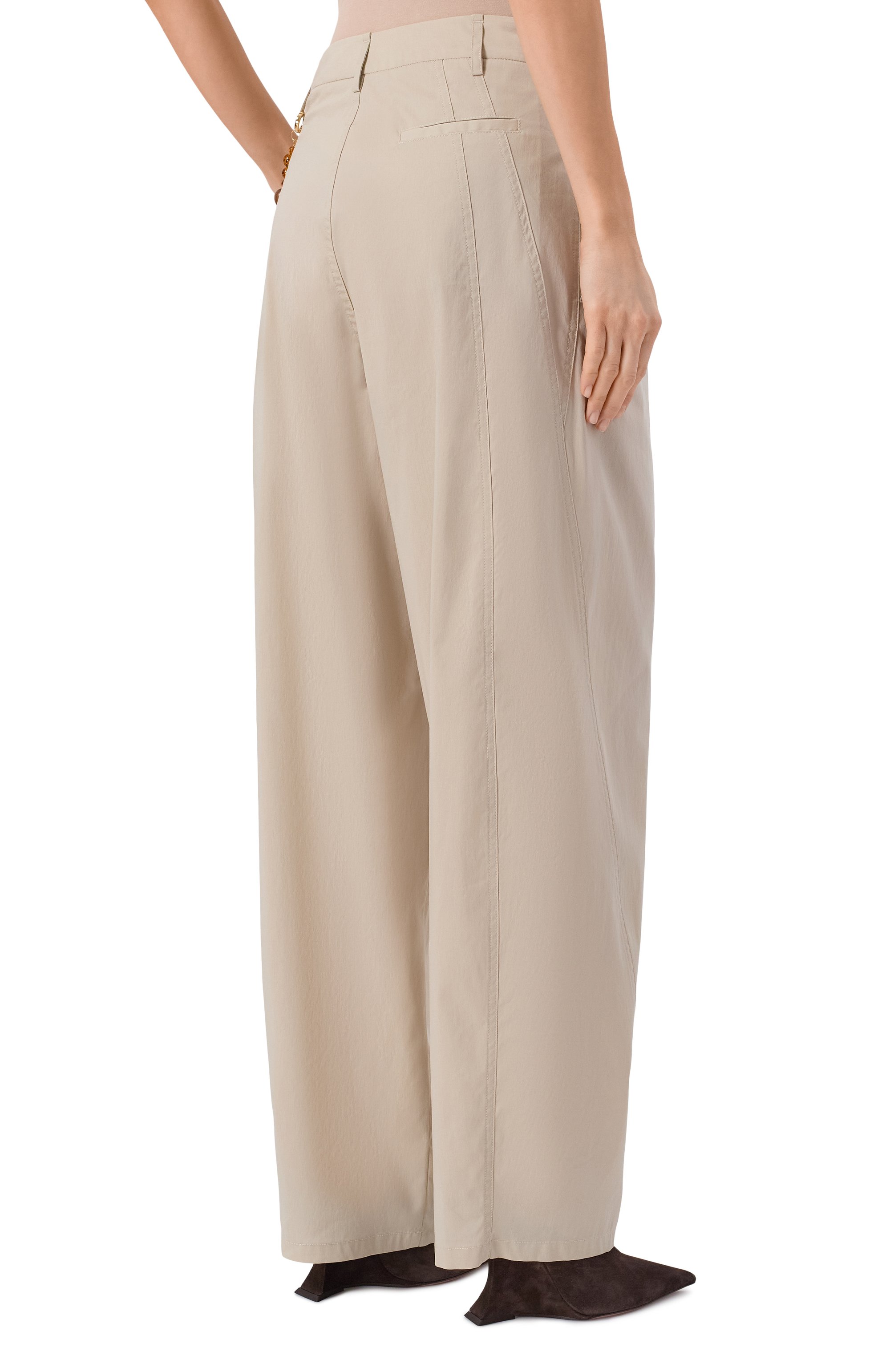 Хлопковые брюки DARKPARK, арт. WTR36 FAC134/PHEBE-LIGHT C0TT0N P0PELINE WIDE-LEG, фото 4