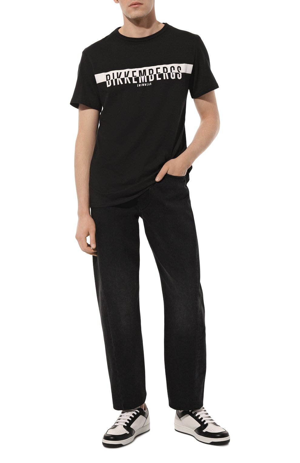 Хлопковая футболка DIRK BIKKEMBERGS черного цвета по цене 6155 руб., арт. BKK2MTS03, фото 2 Хлопковая футболка DIRK BIKKEMBERGS, арт. BKK2MTS03, фото 2