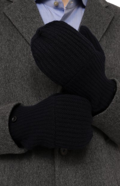 Кашемировые перчатки GIORGIO ARMANI темно-синего цвета по цене 57400 руб., арт. 744189/2F292, фото 4 Кашемировые перчатки GIORGIO ARMANI, арт. 744189/2F292, фото 4