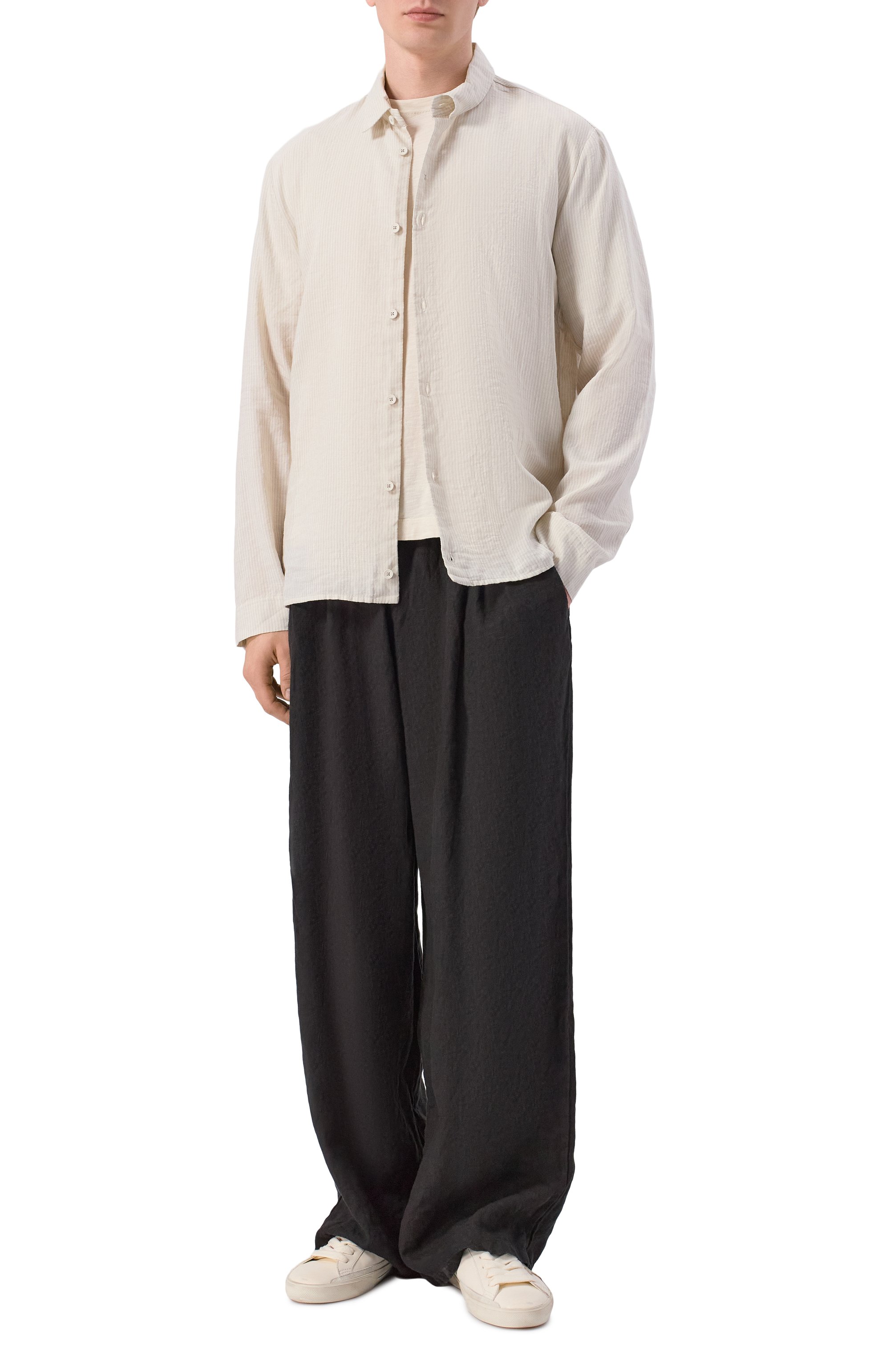 Льняные брюки NEVER ENOUGH черного цвета по цене 31050 руб., арт. 2B6M218-148/MPA079 W142, фото 2 Льняные брюки NEVER ENOUGH, арт. 2B6M218-148/MPA079 W142, фото 2